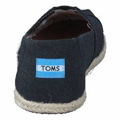 Toms Seasonal Classics Black Washed Canvas Rope Sole(Seasonal Classics Black Washed Canvas Rope Sole) -Heppo Butik 50289 20
