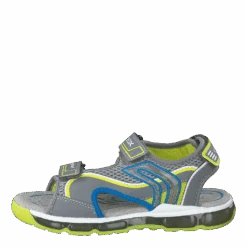 J Sandal Android Boy Grey/lime(Geox J Sandal Android Boy Grey Lime)