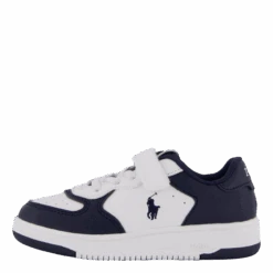 Masters Court Ps T-white Tumbled/navy(Ralph Lauren Junior Masters Court Ps T White Tumbled Navy)