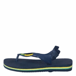 Havaianas Baby Brasil Logo Navy Blue/Yellow(Baby Brasil Logo Navy Blue Yellow)