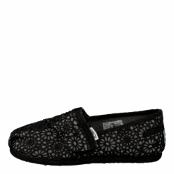 Toms Classics Kids Black Crochet(Classics Kids Black Crochet)