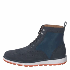 SWIMS Motion Wing Tip Boot Navy/orange(Motion Wing Tip Boot Navy Orange)