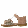 ANGULUS Sandal With Velcro Closure Nude/champagne Glitter(Sandal With Velcro Closure Nude Champagne Glitter)