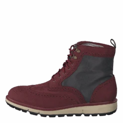 SWIMS Motion Wing Tip Boot Cabernet/gray/black(Motion Wing Tip Boot Cabernet Gray Black)
