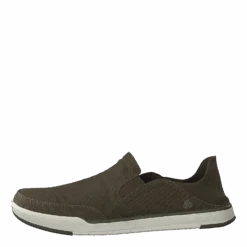 Clarks Step Isle Row Khaki Green Canvas(Step Isle Row Khaki Green Canvas)